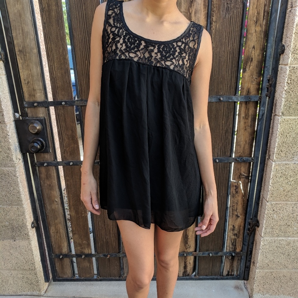 Black open back Tunic